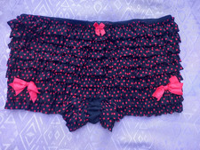 Starline Lingerie Frilly Knickers L/XL  14/16 black red burlesque panties shorts