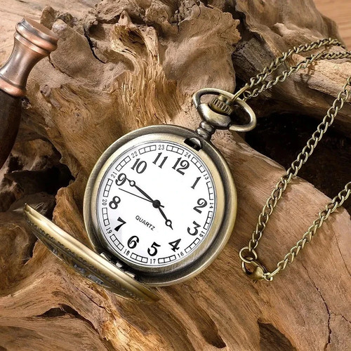 Vintage quartz silver pocket - silver,