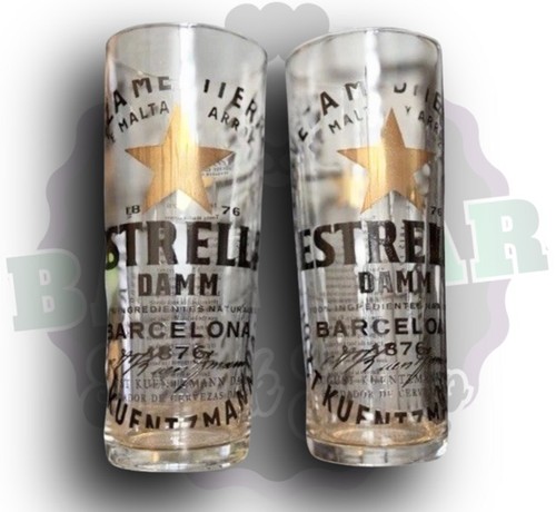 Two estrella damm half - half, pint