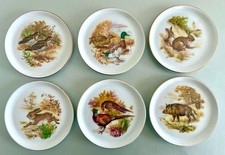 6x Fürstenberg Porcelain Forest Animals Coasters Plates D: 10Cm