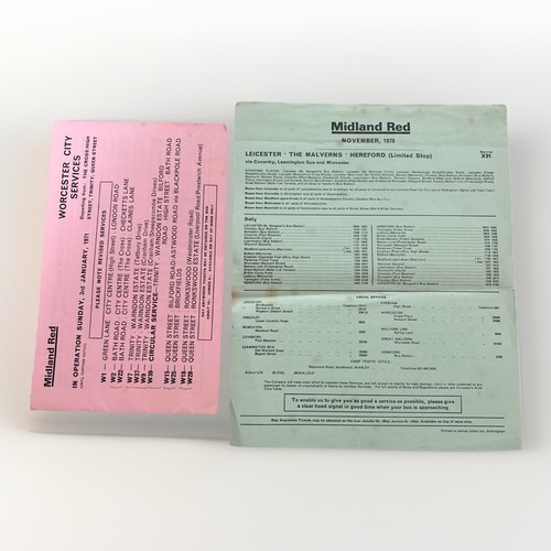 Midland red bus - red, timetables