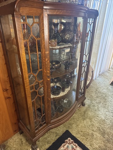 Antique oak curved glass - curved,