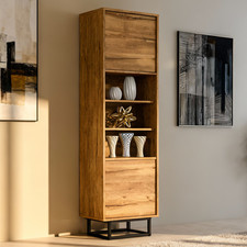 175cm Display Cabinet Oak | 2