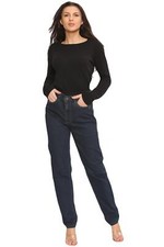 Ladies Jeans High Waist Straight Slim Denim Stretch Jeggings Pants Size 12-28 UK