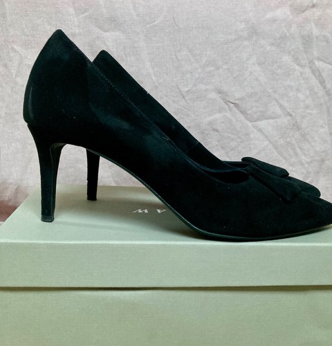 Womens black suede covered