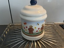 RARE VINTAGE ST MICHAEL Ceramic Teddy Bear Cookie Jar Storage, Made In England