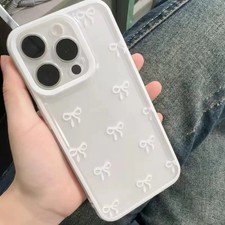 White Bow Clear Phone Case For