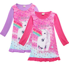 Kids Girl's Unicorn Top T-shirt Dress Nightwear Nightdress Pyjamas Nightie Dress