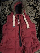 Womens Superdry university gilet body warmer, Size M Uk 10 PRE OWED