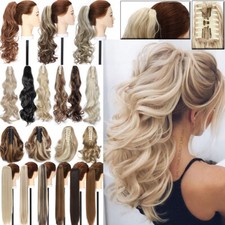UK Hairpiece Ponytail Claw Clip In Hair Extensions Pony Tail Hair Piece As Human
