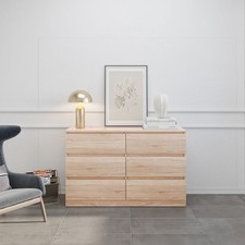Modern 6 Drawer Wide Chest of