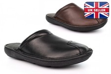 Mens leather slippers outdoor - leather,