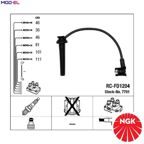 Ignition cable kit 7701 for - 7701,