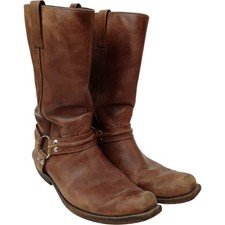 Brown Leather Motorcycle Boots