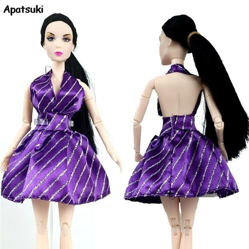 Purple neck backless - v-neck,