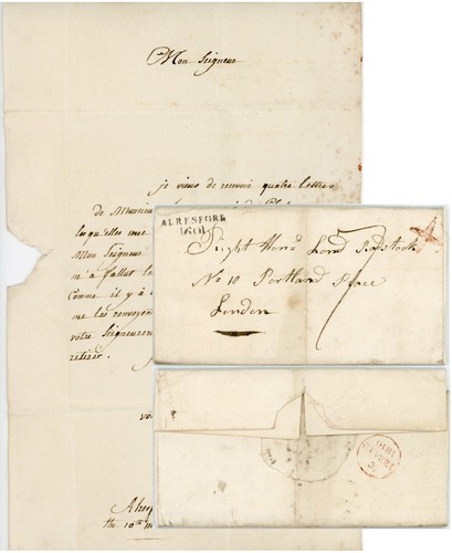 1810 letter alresford hants - letter,