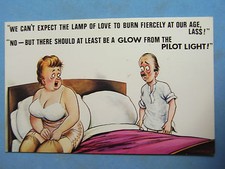 A Bamforth Comic Postcard 1970's Corset Girdle BBW FAT LADY STOCKINGS Big Boobs