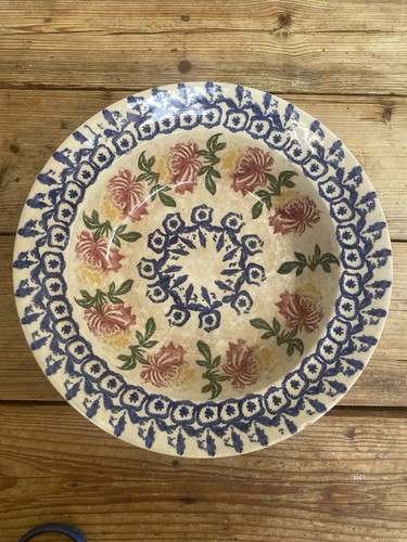 Antique spongeware bowl c1860 - antique,
