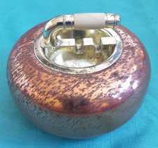 Rare Old Curling Stone Metal Ashtray (not heavy) 6" Diameter.