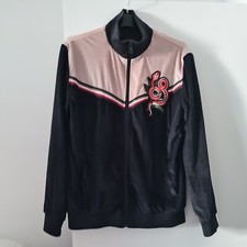 Men's Zara Black Velour Zip Up Jumper Size Medium