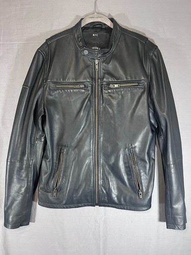 Superdry leather jacket grey - superdry,