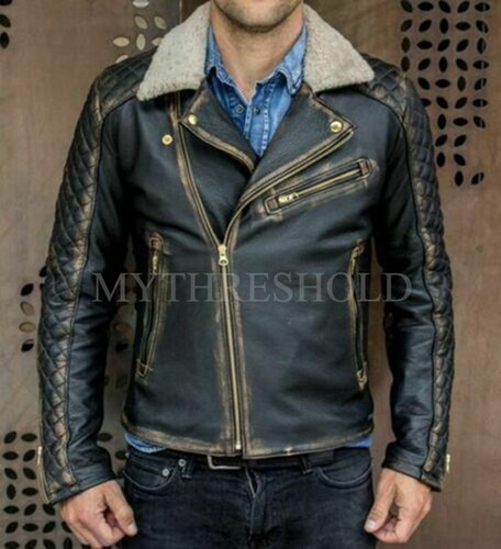 Black cafe racer - biker, fur