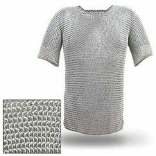 Aluminium Chainmail Medieval Armour Butted Chain mail Shirt Haubergeon LARP SCA
