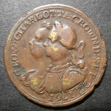 Medalet - George III & Charlotte 1761 coronation - 26.6mm BHM#47