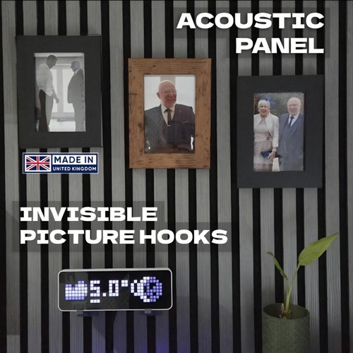 Picture hook for acoustic - hook, slat
