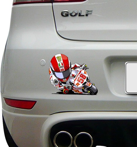 Marco simoncelli cartoon decal - cartoon,