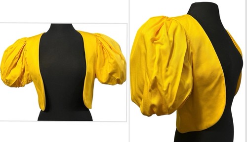 Vtg yellow bolero puff sleeve - yellow,