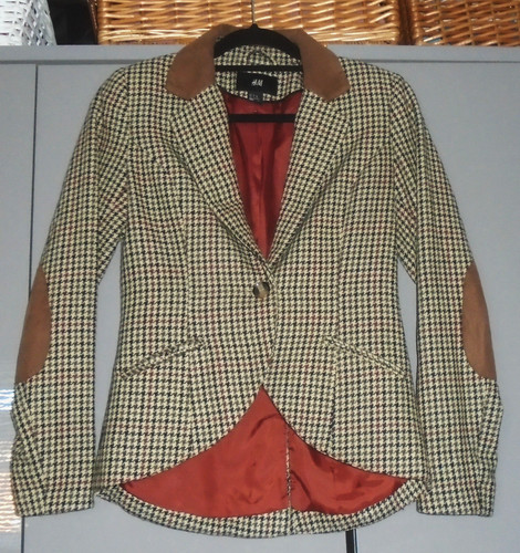 Brown check fitted hacking