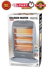 1200W Portable Electric Halogen Quartz Heater Instant Heat 3 Bars Free Standing