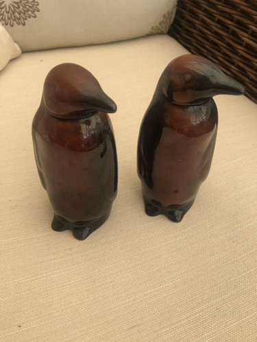 Pair vintage brown glaze - vintage,