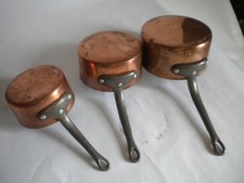 French Copper pans vintage set