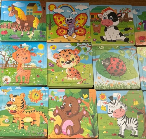 9pcs wooden jigsaw puzzles - wooden,