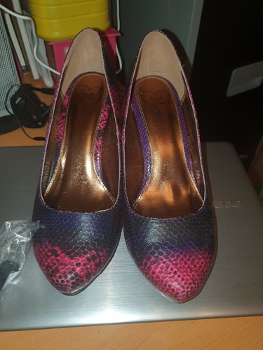 Evans red croc leather - red, heel