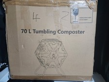 70 Litre Rotating Composter Garden Kitchen Waste Tumbling Composter Tumbler 