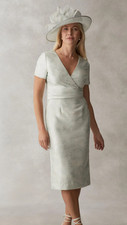 Coast Green Satin Jacquard Dress Size 18 RRP £129 Wedding Occasion Mother Bride
