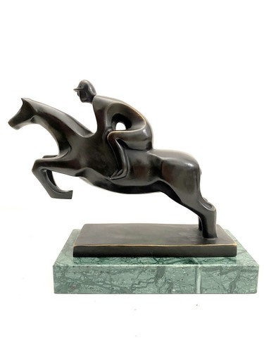 Bronze figure handmade - handmade, jockey