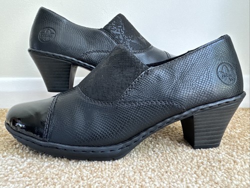 Rieker shoes black leather - shoes,