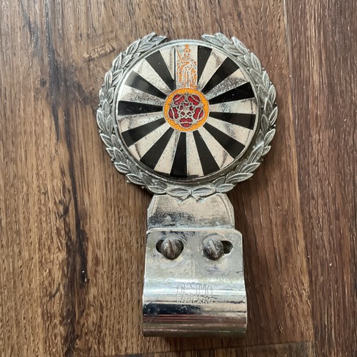 Vintage round table enamel - round, car