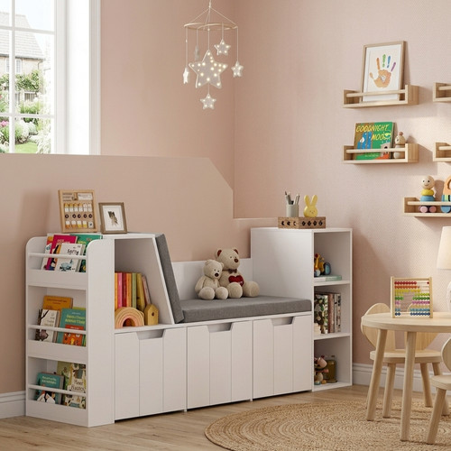 Kids bookshelf with bench - kids, toy