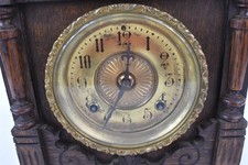 Ansonia 872 Mantel Clock Mahogany Wood Pendulum Chime With Key 