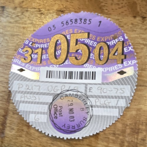 Old tax disc - 2004, (audi)