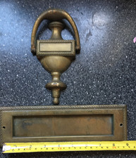 Vintage Brass or  letter box with  Knocker Etc made in Italy