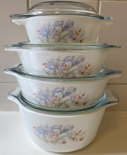 Vintage pyrex blue iris - vintage,