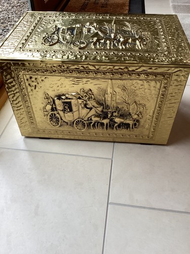 Vintage brass coal - vintage, log