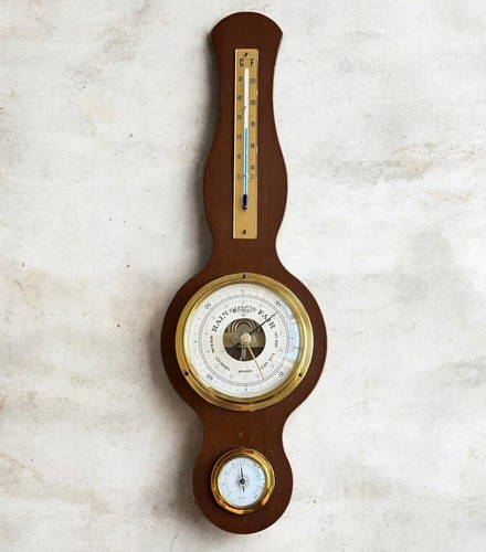Vintage wooden banjo barometer - wooden,
