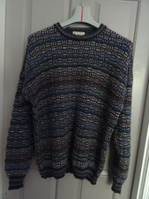 The Alpaca Collection Chunky Multicoloured Alpaca Sweater Jumper Crew Neck  L